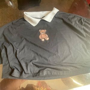 teddy bear crop with white collar